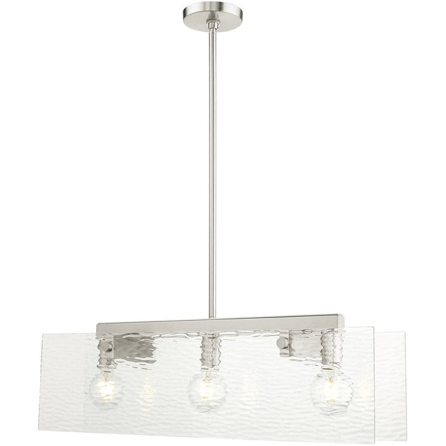 Nickel Three Light Metal Dimmable Chandelier With Shades HomeRoots