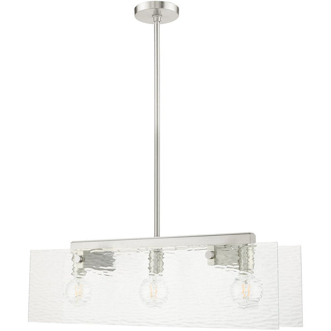 Nickel Three Light Metal Dimmable Chandelier With Shades HomeRoots