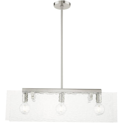 Nickel Three Light Metal Dimmable Chandelier With Shades