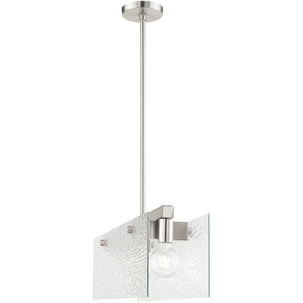 Nickel Three Light Metal Dimmable Chandelier With Shades