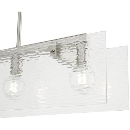 Nickel Three Light Metal Dimmable Chandelier With Shades