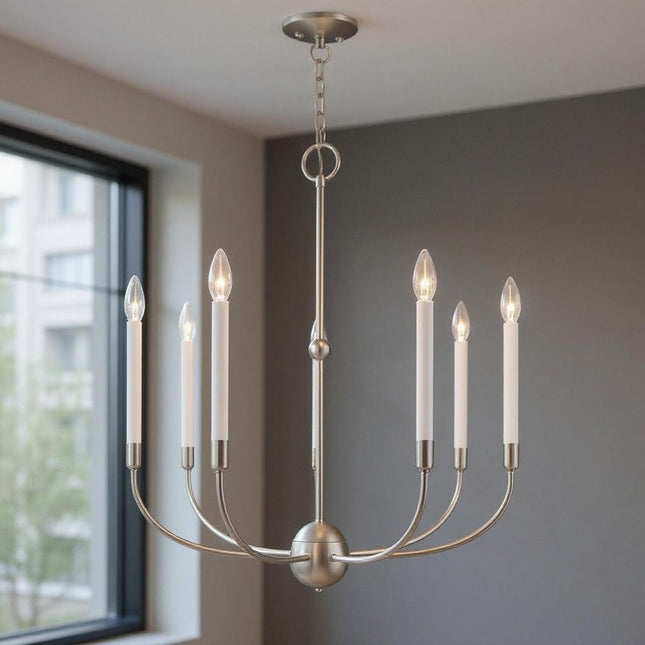Seven Light Dimmable Chandelier With Shades HomeRoots