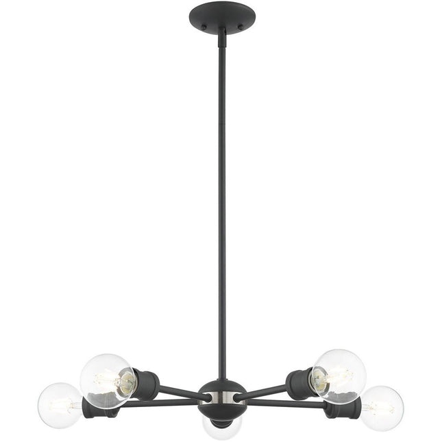 Five Light Dimmable Chandelier With Shades HomeRoots