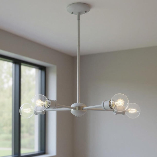 Five Light Dimmable Chandelier With Shades HomeRoots