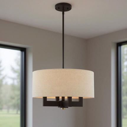 Four Light Dimmable Chandelier With Shades HomeRoots
