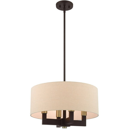 Four Light Dimmable Chandelier With Shades HomeRoots