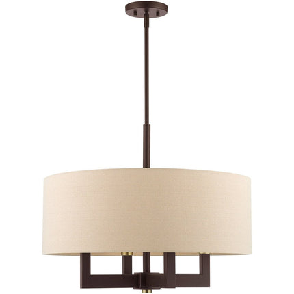 Four Light Dimmable Chandelier With Shades HomeRoots