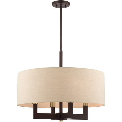 Four Light Dimmable Chandelier With Shades HomeRoots