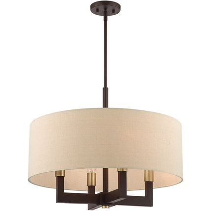 Four Light Dimmable Chandelier With Shades HomeRoots