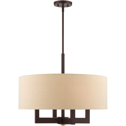 Four Light Dimmable Chandelier With Shades HomeRoots
