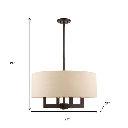 Four Light Dimmable Chandelier With Shades HomeRoots