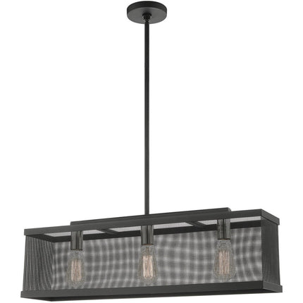 Black Three Light Metal Dimmable Chandelier With Shades