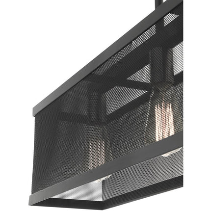 Black Three Light Metal Dimmable Chandelier With Shades