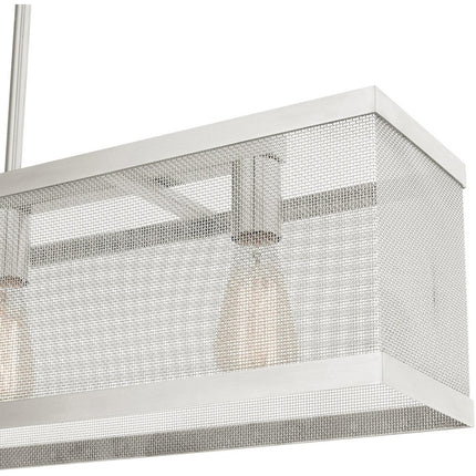 Nickel Three Light Metal Dimmable Chandelier With Shades