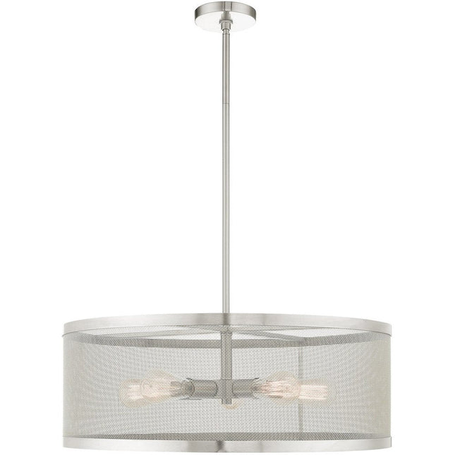Five Light Dimmable Chandelier With Shades HomeRoots