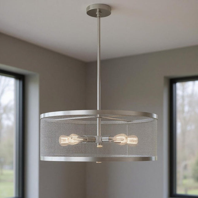 Five Light Dimmable Chandelier With Shades HomeRoots