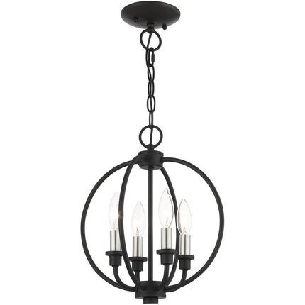 Four Light Dimmable Chandelier With Shades HomeRoots