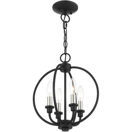 Four Light Dimmable Chandelier With Shades HomeRoots