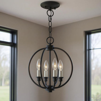 Four Light Dimmable Chandelier With Shades HomeRoots