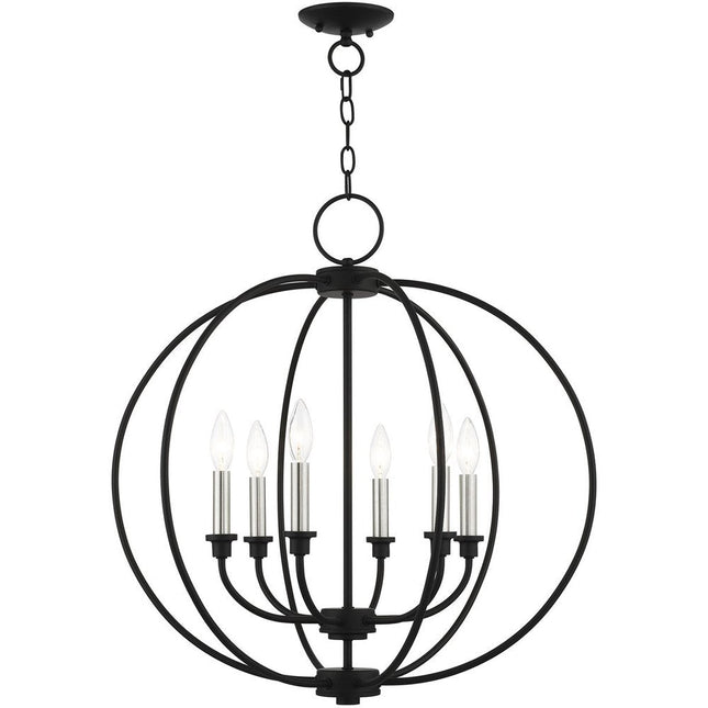 Six Light Dimmable Chandelier With Shades HomeRoots
