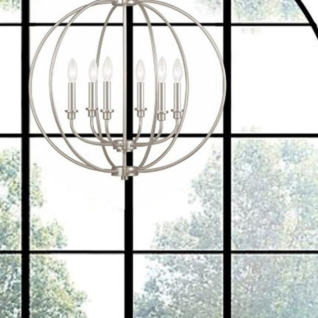 Six Light Dimmable Chandelier With Shades HomeRoots