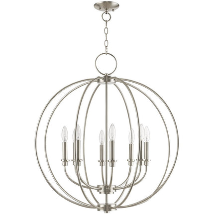 Eight Light Dimmable Chandelier With Shades HomeRoots