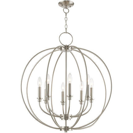 Eight Light Dimmable Chandelier With Shades HomeRoots