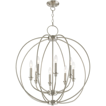Eight Light Dimmable Chandelier With Shades HomeRoots