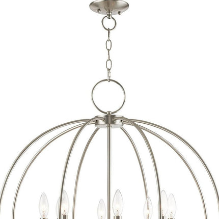 Eight Light Dimmable Chandelier With Shades HomeRoots