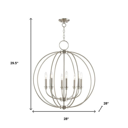 Eight Light Dimmable Chandelier With Shades HomeRoots