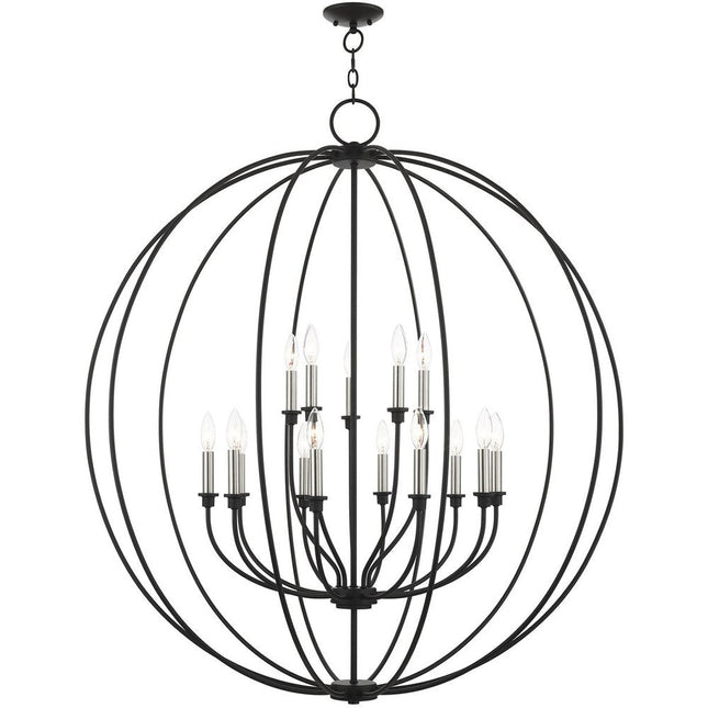 Black Multi Light Metal Dimmable Chandelier With Shades HomeRoots