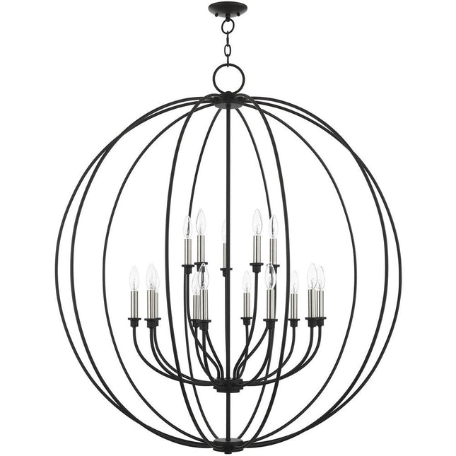 Black Multi Light Metal Dimmable Chandelier With Shades HomeRoots