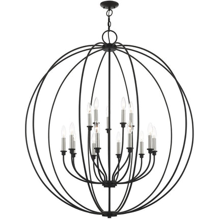 Black Multi Light Metal Dimmable Chandelier With Shades