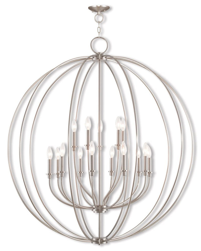 Nickel Multi Light Metal Dimmable Chandelier With Shades HomeRoots