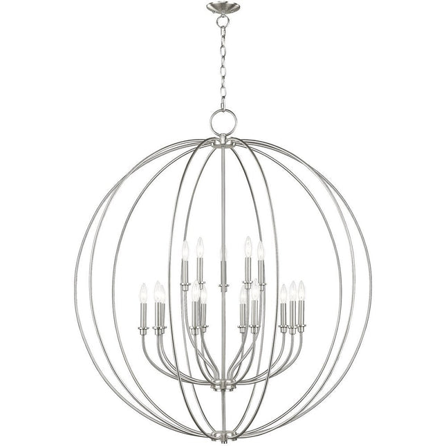 Nickel Multi Light Metal Dimmable Chandelier With Shades HomeRoots