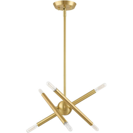 Six Light Dimmable Chandelier With Shades HomeRoots