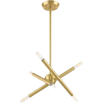 Six Light Dimmable Chandelier With Shades HomeRoots