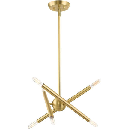 Six Light Dimmable Chandelier With Shades HomeRoots
