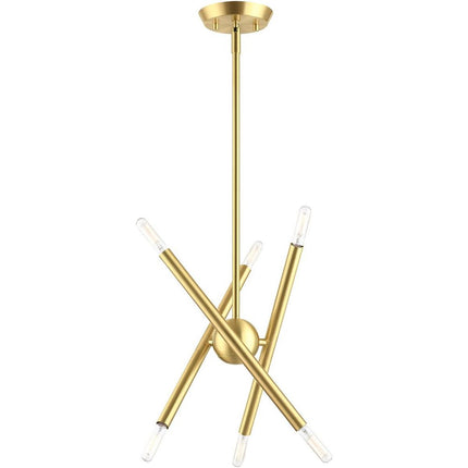 Six Light Dimmable Chandelier With Shades HomeRoots