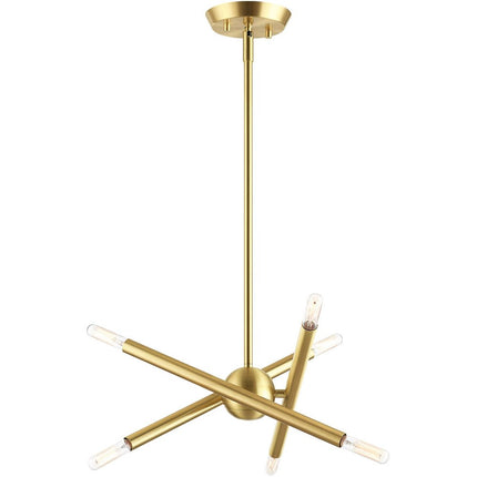 Six Light Dimmable Chandelier With Shades HomeRoots