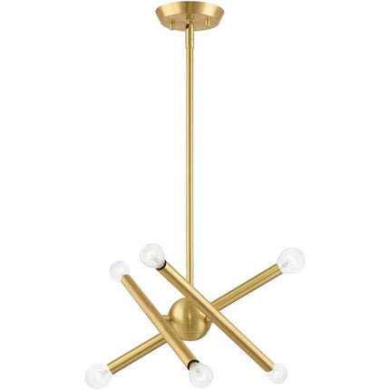 Six Light Dimmable Chandelier With Shades HomeRoots