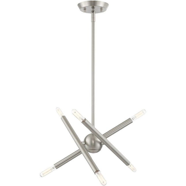 Six Light Dimmable Chandelier With Shades HomeRoots
