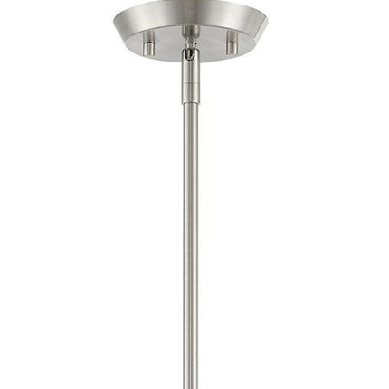 Nickel Six Light Metal Dimmable Chandelier With Shades