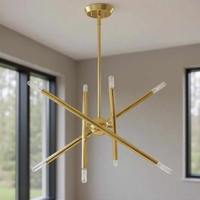 Eight Light Dimmable Chandelier With Shades HomeRoots