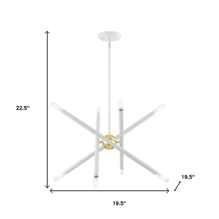 Eight Light Dimmable Chandelier With Shades HomeRoots