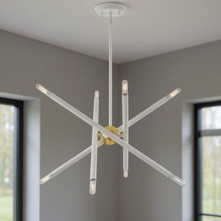 Eight Light Dimmable Chandelier With Shades HomeRoots
