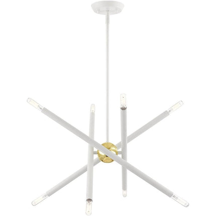 Eight Light Dimmable Chandelier With Shades HomeRoots