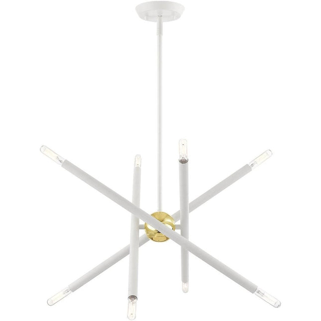 Eight Light Dimmable Chandelier With Shades HomeRoots