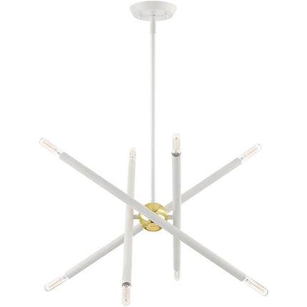 Eight Light Dimmable Chandelier With Shades HomeRoots
