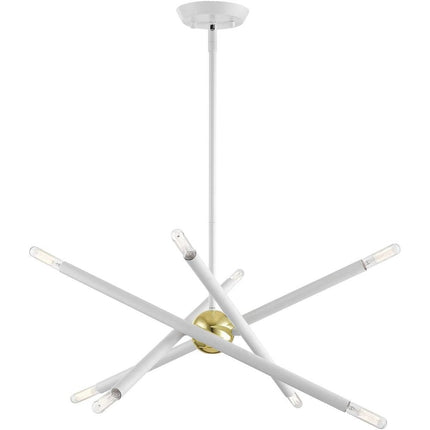 Eight Light Dimmable Chandelier With Shades HomeRoots